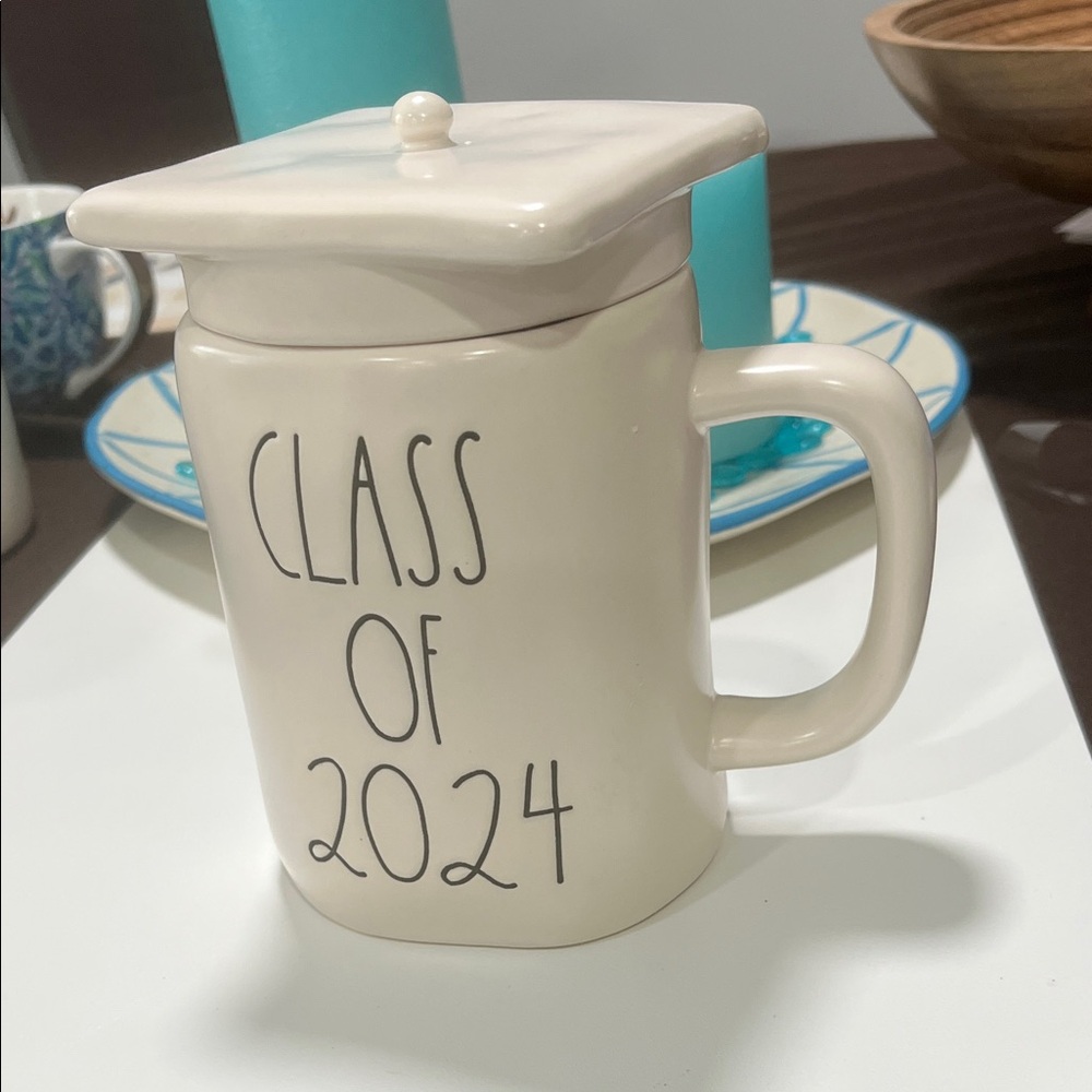 Rae Dunn Cream Class of 2024 Mug with Lid